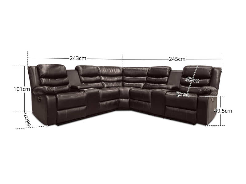 Pamela Recliner Sofa Set with LED Light