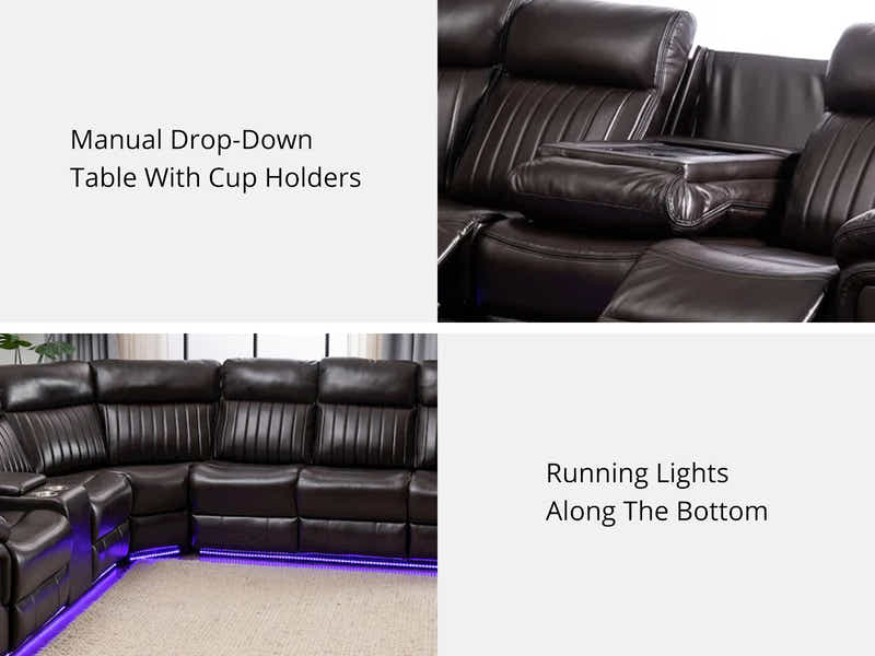 Welda Recliner Sofa Set with LED Light
