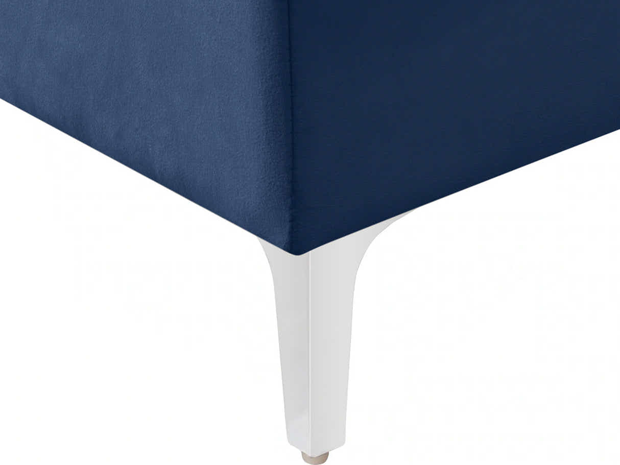 Lemore Velvet Sofa With Left Chaise - Navy Blue