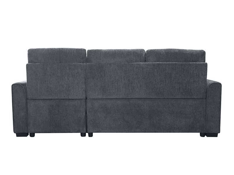 Collyn Pull Out Sofa Bed with Left Chaise Chenille Dark Grey