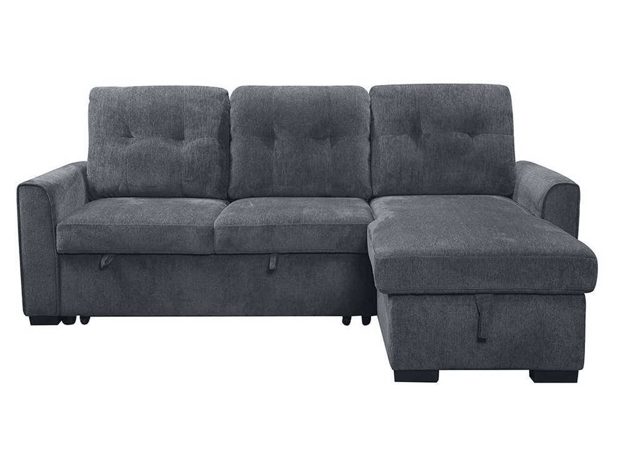 Collyn Chenille Sofa Bed with Right Chaise – Dark Grey