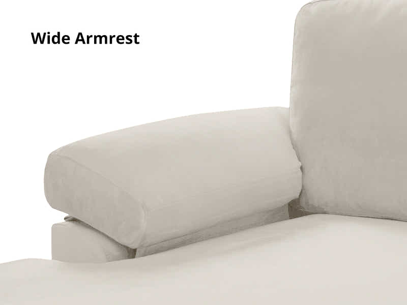 DS Pauline Velvet Sectional Sofa with Left Chaise Beige