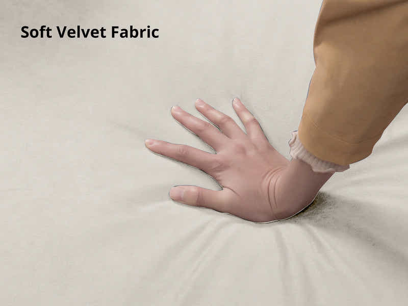 DS Pauline Velvet Sectional Sofa with Left Chaise Beige