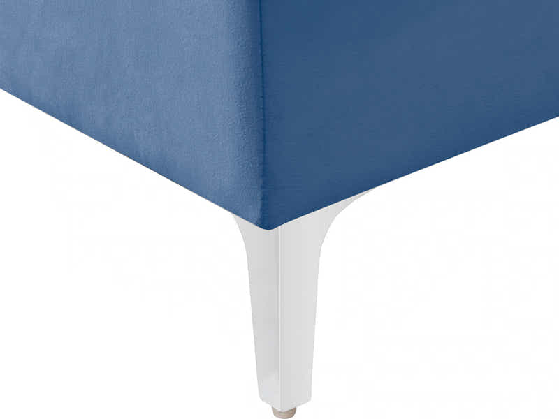 DS Pauline Velvet Sectional Sofa with Left Chaise Blue