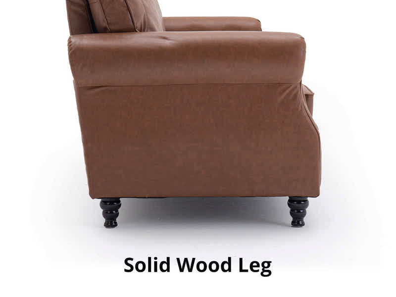 Cassandra 3-seater Sofa PU - Coffee