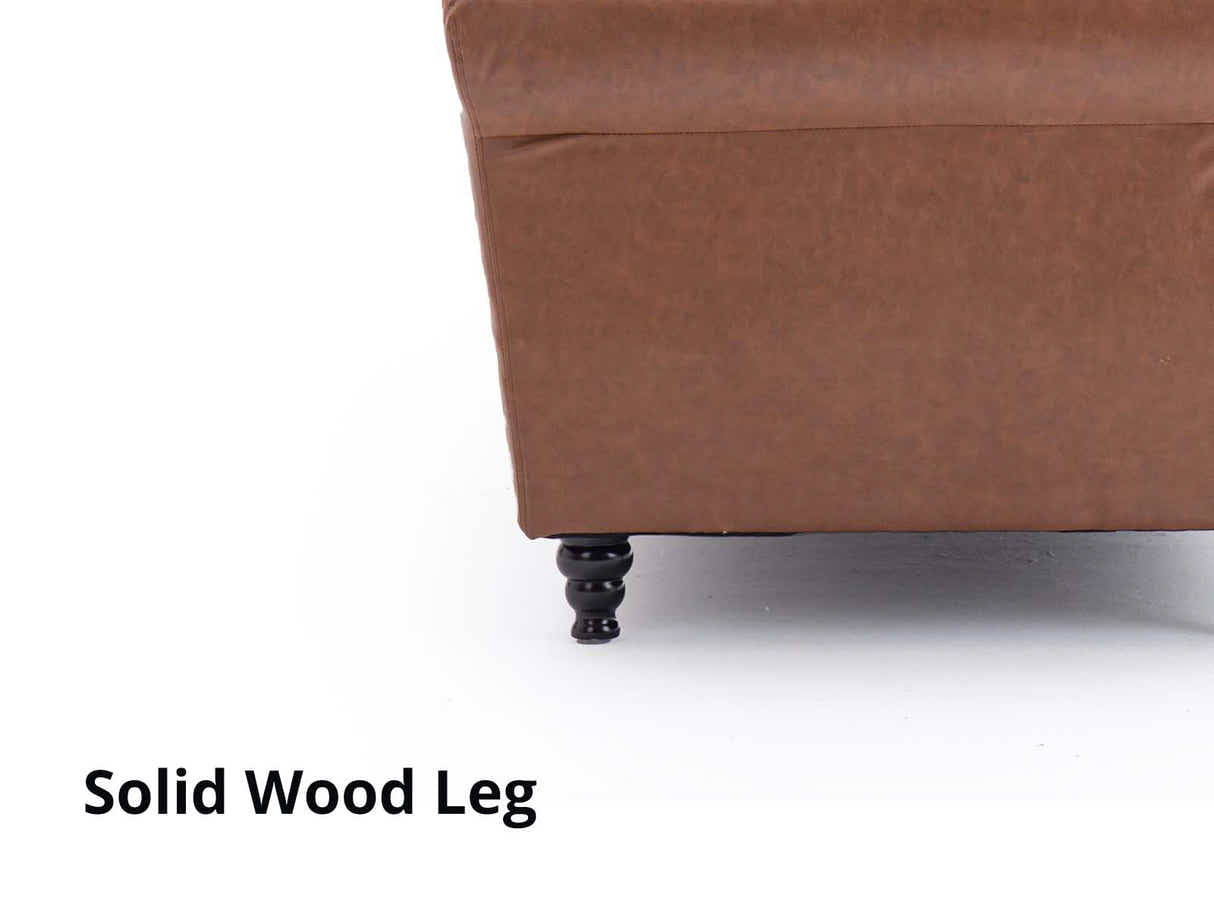 Cassandra 3-seater Sofa PU - Tan Brown