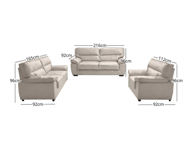 Zonny 3PC Sofa Set PU - Beige