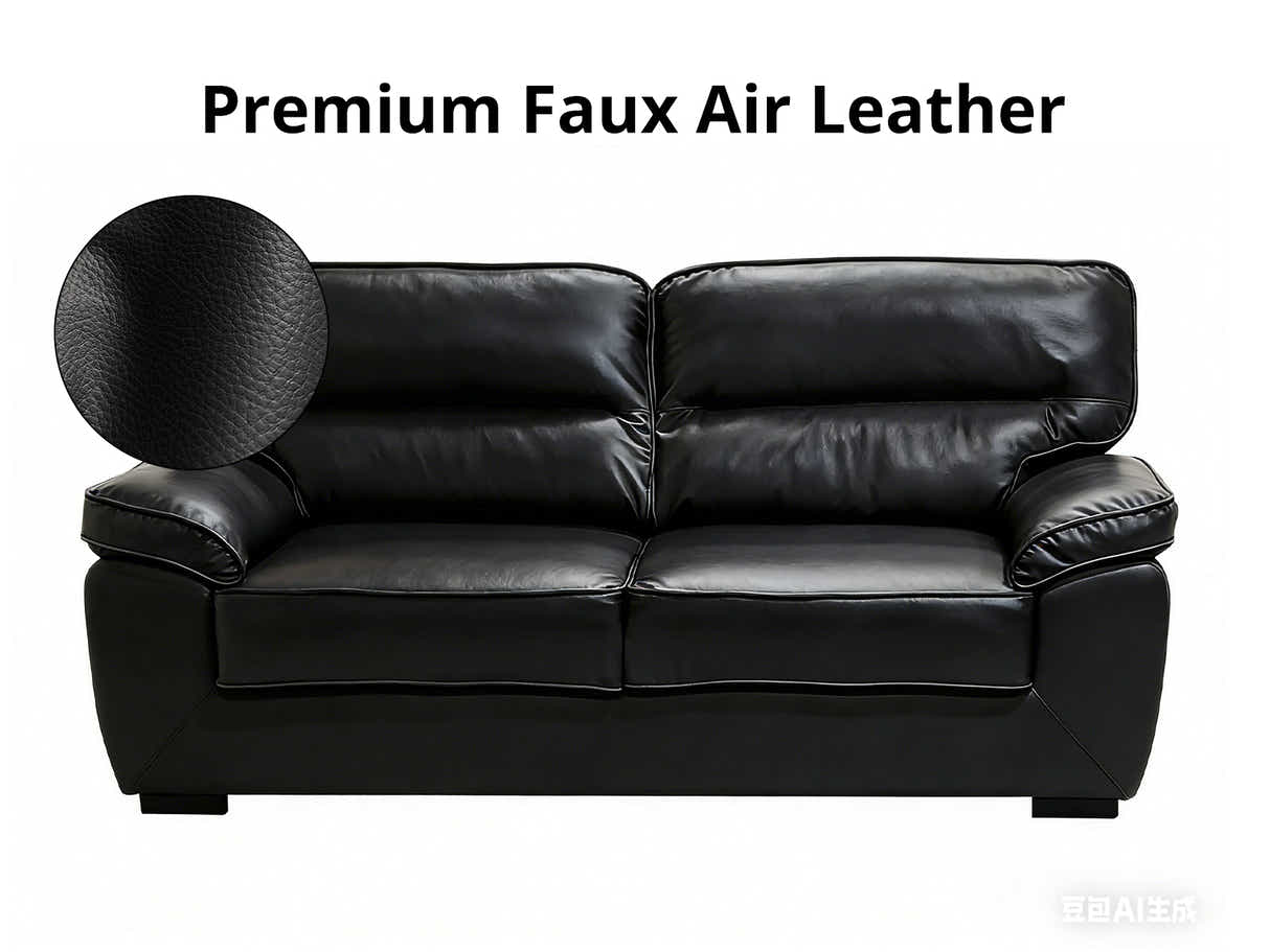 Zonny 3PC Sofa Set PU - Black