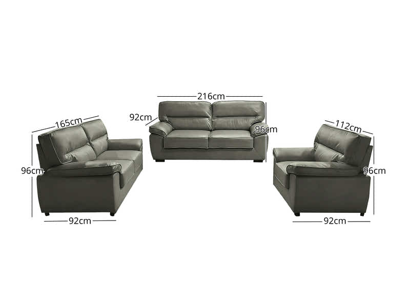 Zonny 3PC Sofa Set PU - Dark Green