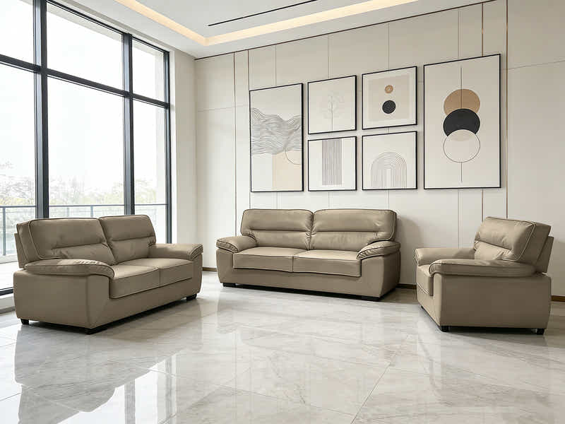 Zonny 3PC Sofa Set PU - Taupe