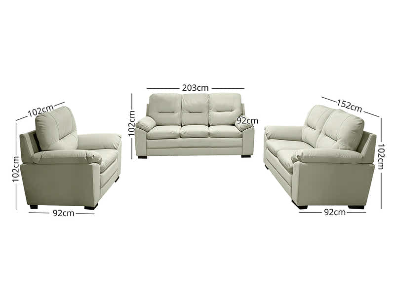 Kolby 3PC Sofa Set PU - Beige