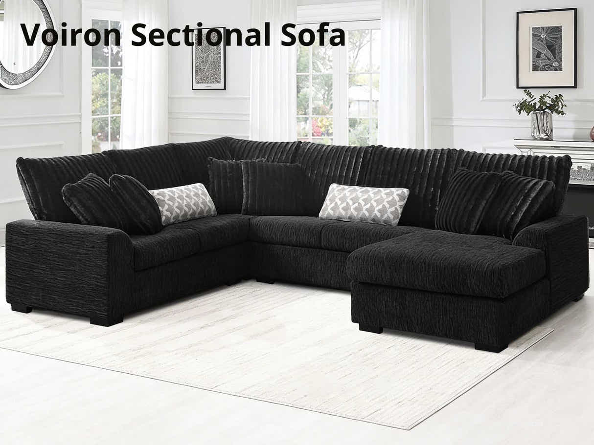 Voiron Sectional Sofa Black