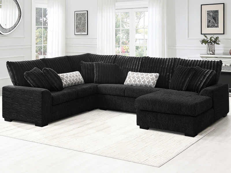 Voiron Sectional Sofa Black