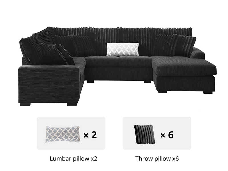 Voiron Sectional Sofa Black