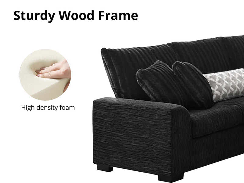 Voiron Sectional Sofa Black