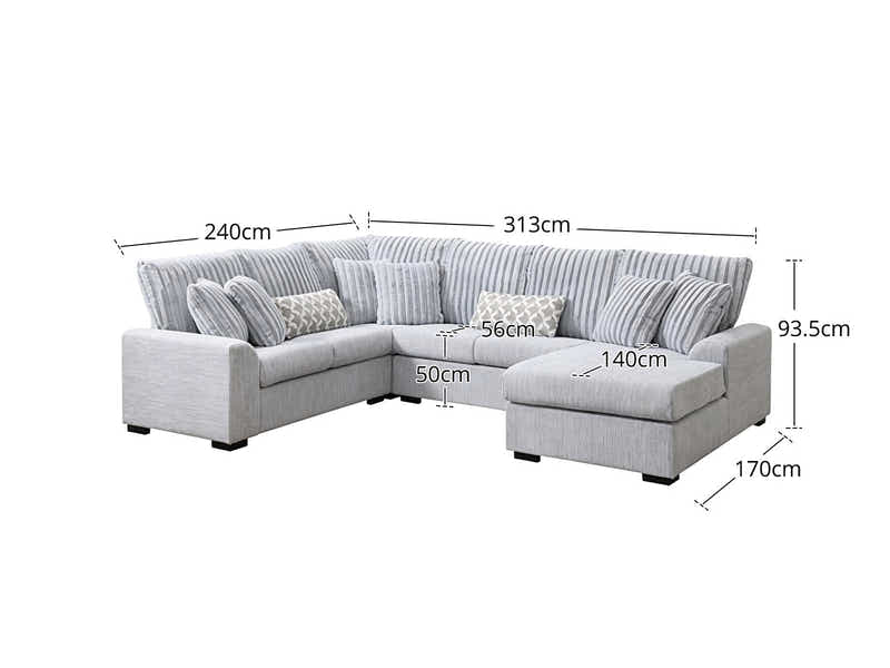 Voiron Sectional Sofa Grey