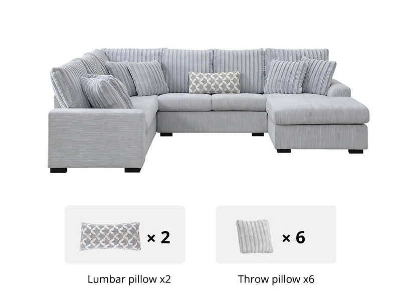 Voiron Sectional Sofa Grey