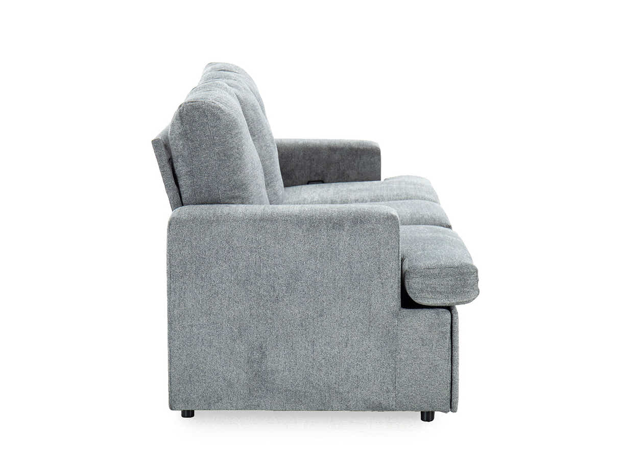DS Kurtan Chenille Reclining 3 Seater Sofa Dark Grey