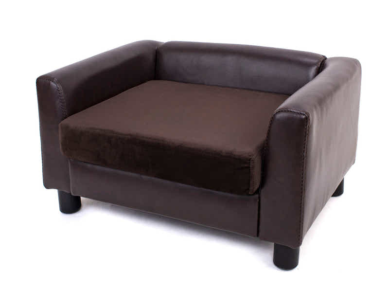 Pet Sofa Bed - Brown Velvet Cushion