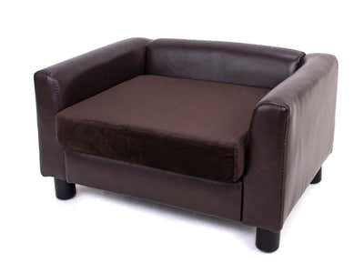 Pet Sofa Bed - Brown Velvet Cushion