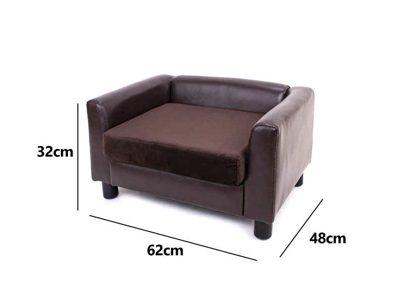 Pet Sofa Bed - Brown Velvet Cushion