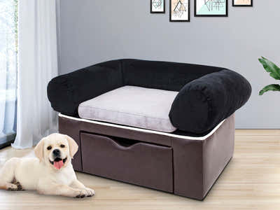 Pet Sofa Bed with Drawer - Brown