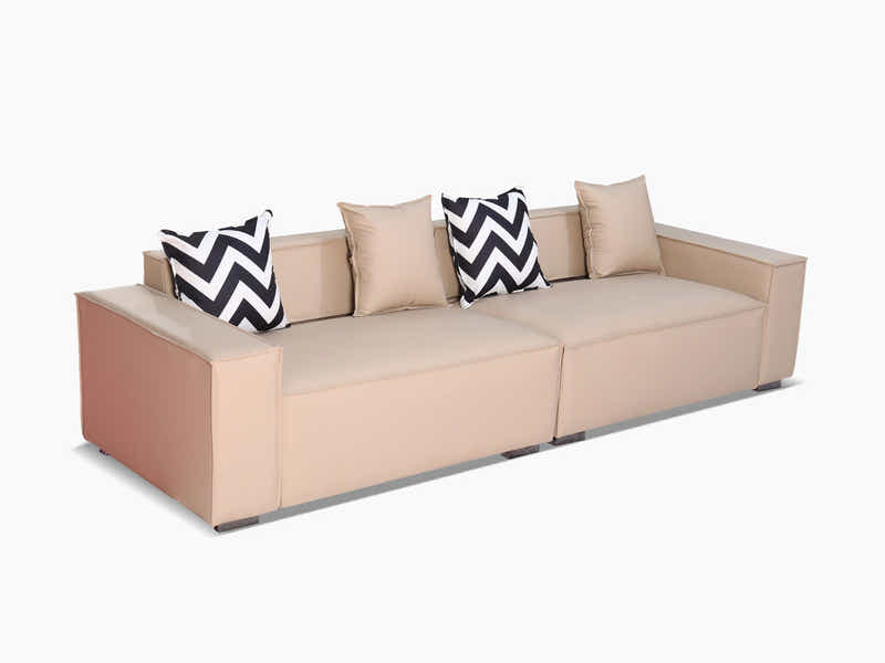 Loretta PU Leather Sofa - Beige
