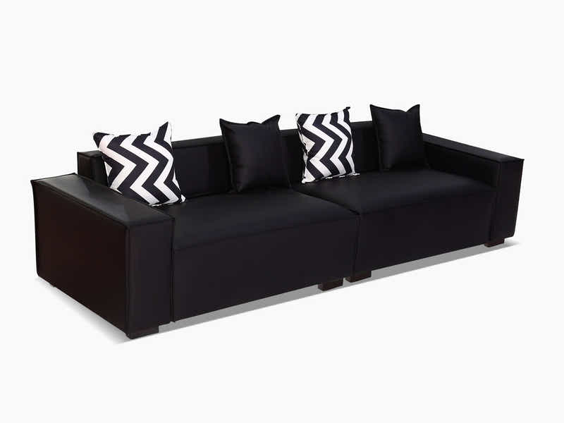 Loretta PU Leather Sofa - Black