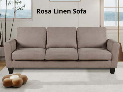 Rosa Linen Sofa Beige412
