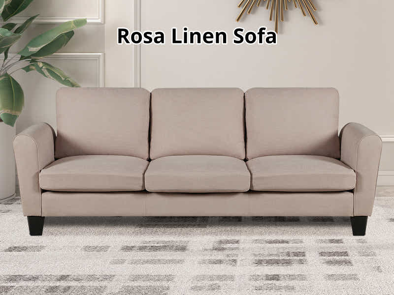 Rosa Linen Sofa Beige466