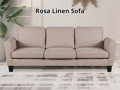 Rosa Linen Sofa Beige466