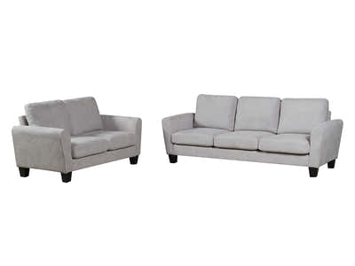 Rosa Linen Sofa Set Grey