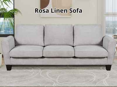 Rosa Linen Sofa Grey3187