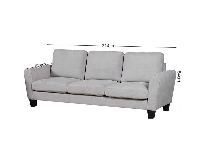 Rosa Linen Sofa Grey3187