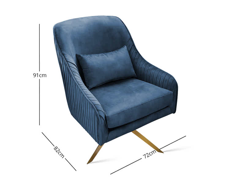Velvet Swivel Accent Chair - Navy