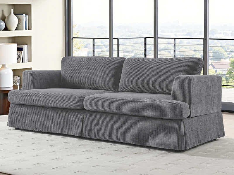 DS Levinson Corduroy Sofa Grey