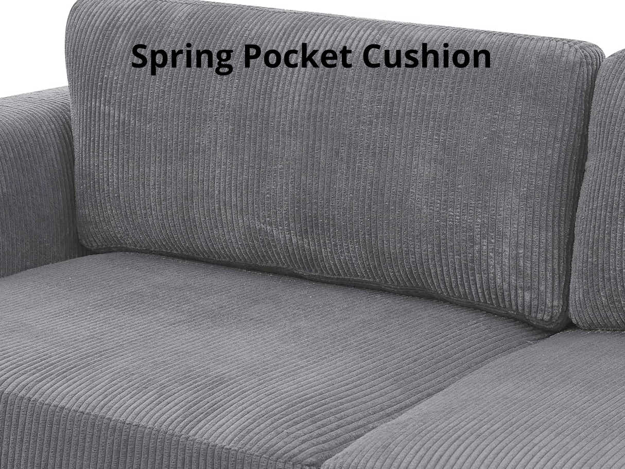 Levinson Corduroy Sofa Grey