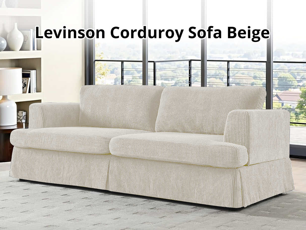 Levinson Corduroy Sofa Beige
