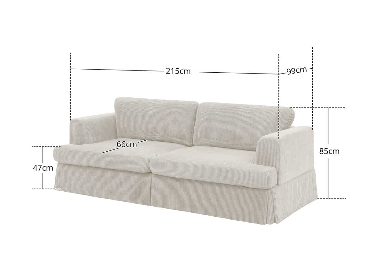 Levinson Corduroy Sofa Beige