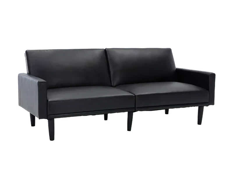 Adelia PU Leather Sofa Bed - Black