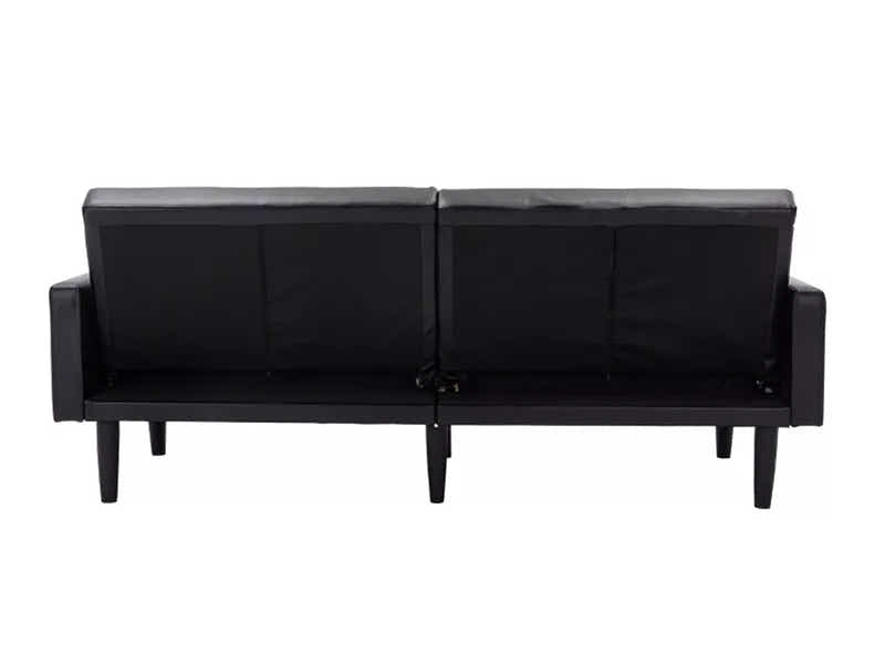 Adelia PU Leather Sofa Bed - Black