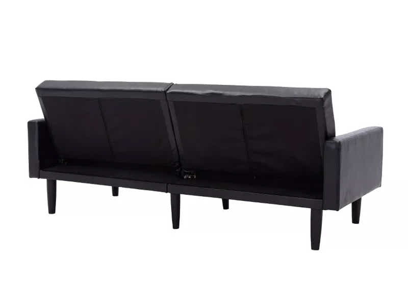 Adelia PU Leather Sofa Bed - Black