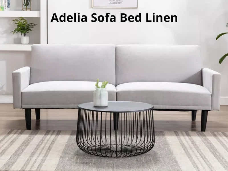 Adelia Linen Sofa Bed - Grey