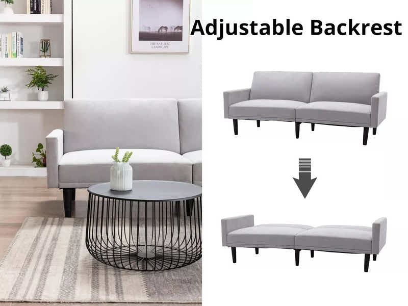 Adelia Linen Sofa Bed - Grey