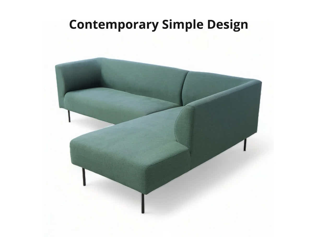 Judith Sectional Sofa with Right Chaise Linen Green