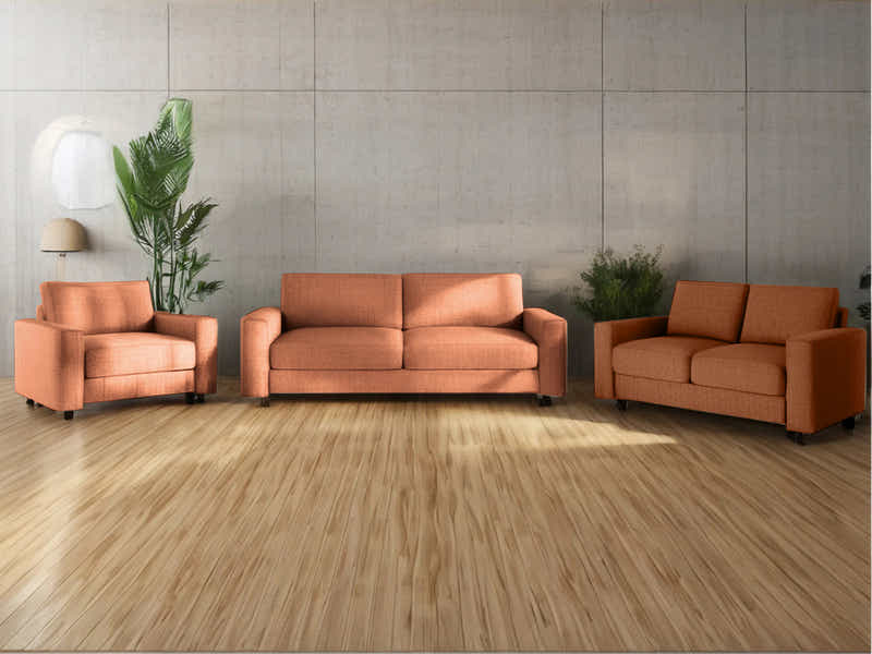 Chenille 3-Piece Sofa Set - Orange
