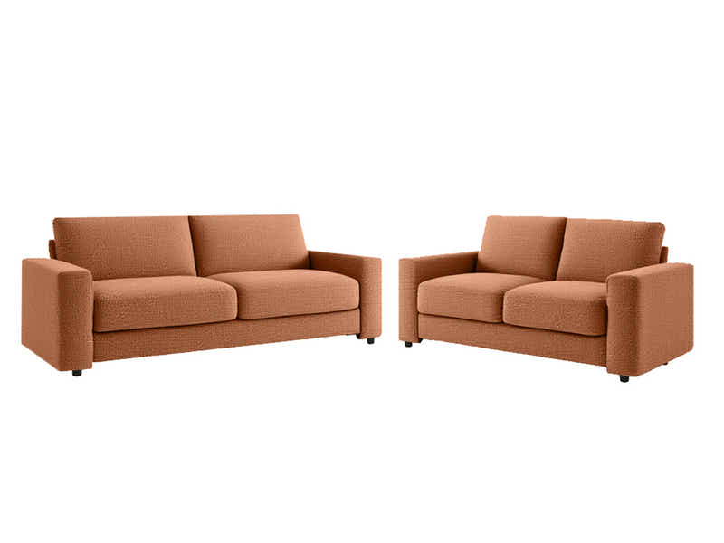 Chenille 3-Piece Sofa Set - Orange
