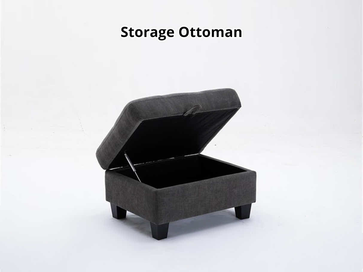 Paxton Chenille Modular Sofa Dark Grey 5+2