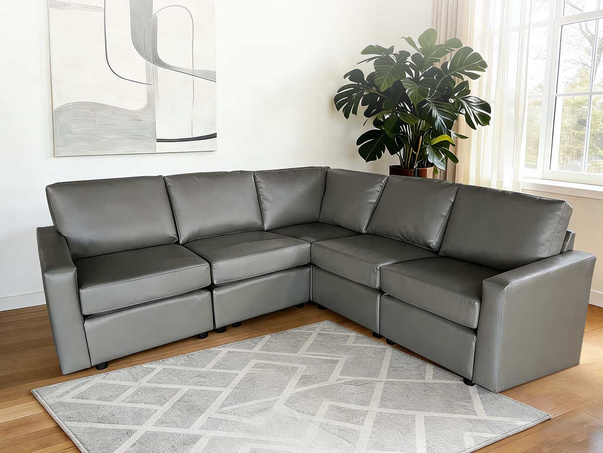 Sonya Modular Sofa PU Grey 5S