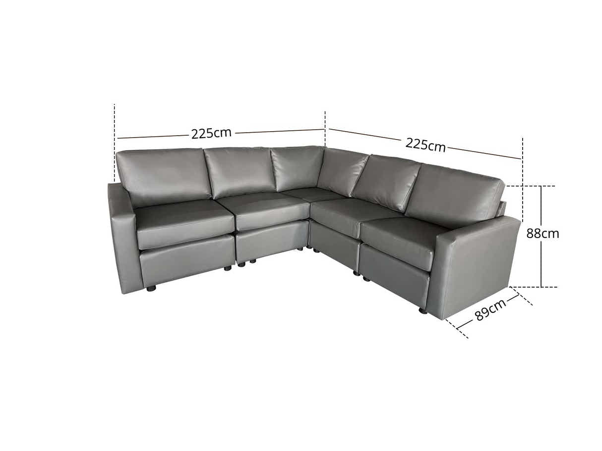 Sonya Modular Sofa PU Grey 5S